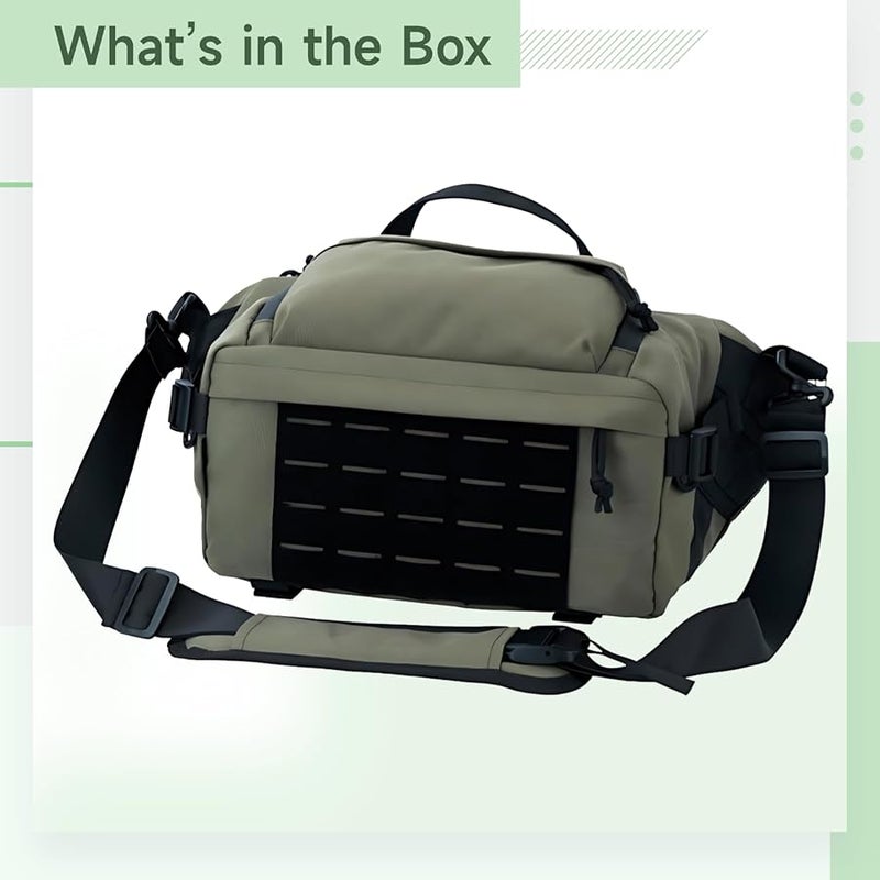 Green Oxford Cloth 8L Sling Backpack Crossbody Travel Pack Special Edition - Image 2